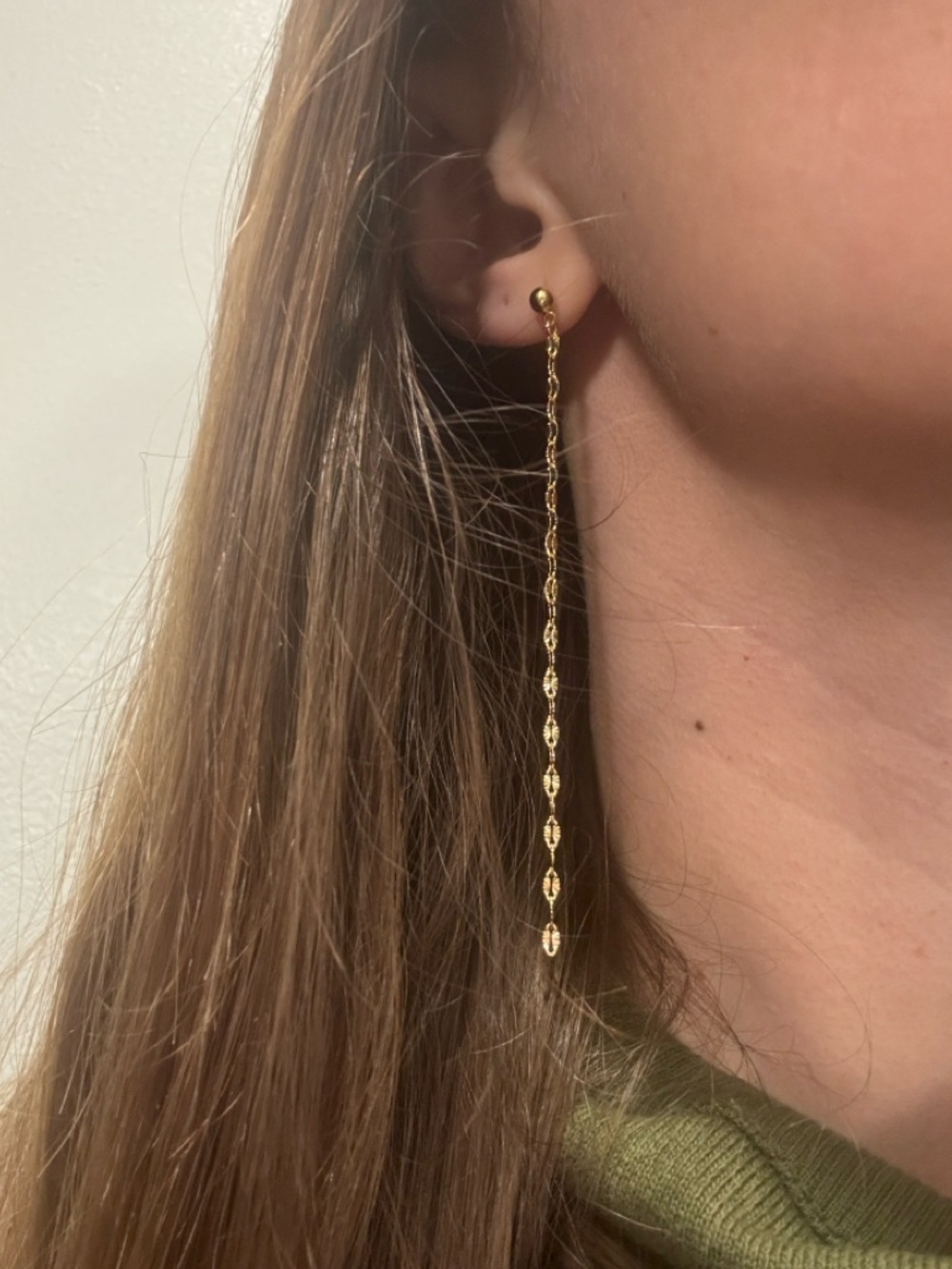 Gold Long Drop Earrings - Women Jewelry